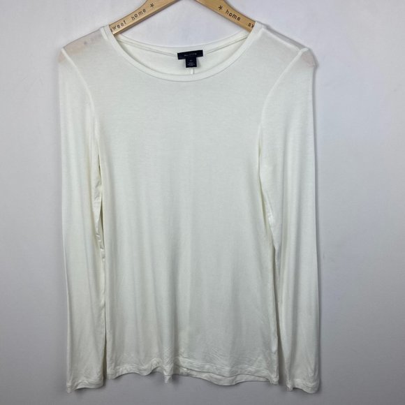 Halogen Long Sleeve Modal Tee Ivory Nordstrom Size Medium New With Tags Minimal - Picture 3 of 9